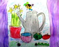 Výtvarný ateliér pro děti - malování zátiší akvarelem a tuží - výtvarné dílny pro děti